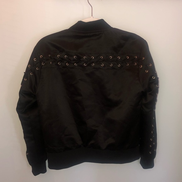 Black Bomber Jacket - Picture 3 of 5